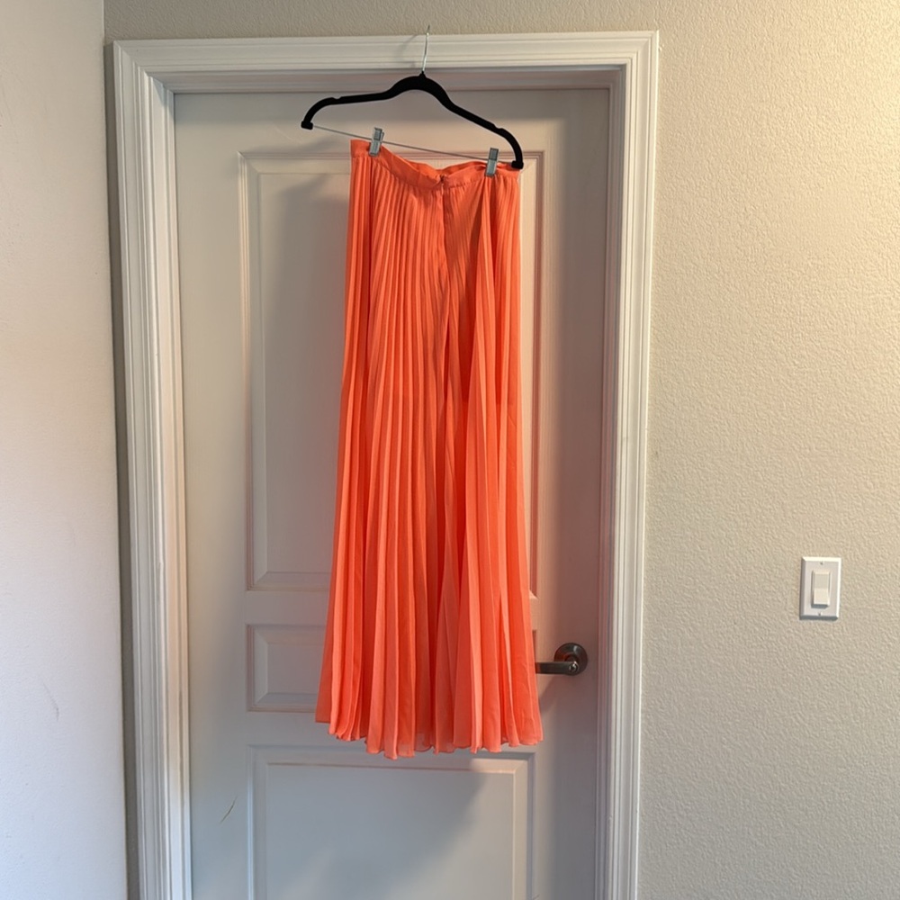 Elegant Orange Pleated Skirt by Bebe - Picture 2 of 3